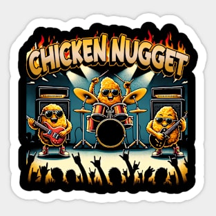 Chicken Nugget Love Music Playing Guitars, Urban Foodie Tee Trends Sticker